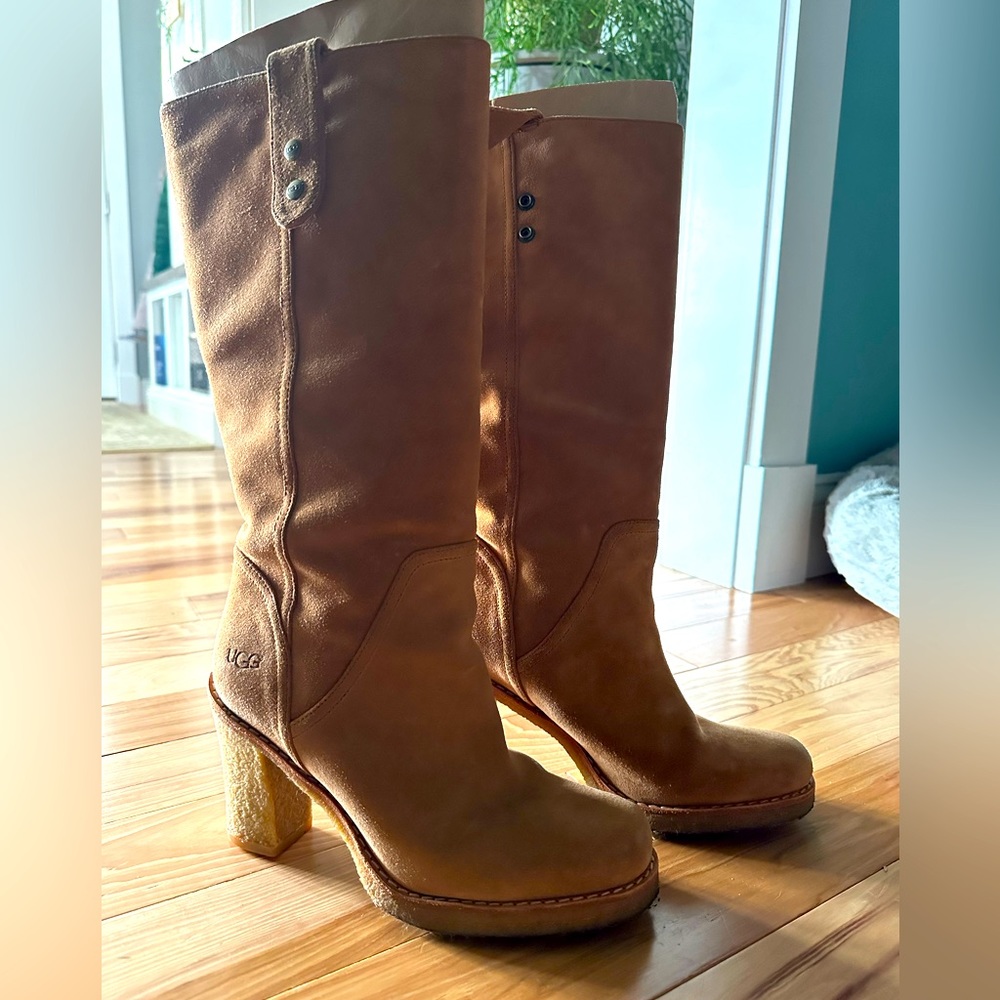 UGG Camel Suede Heeled Boot